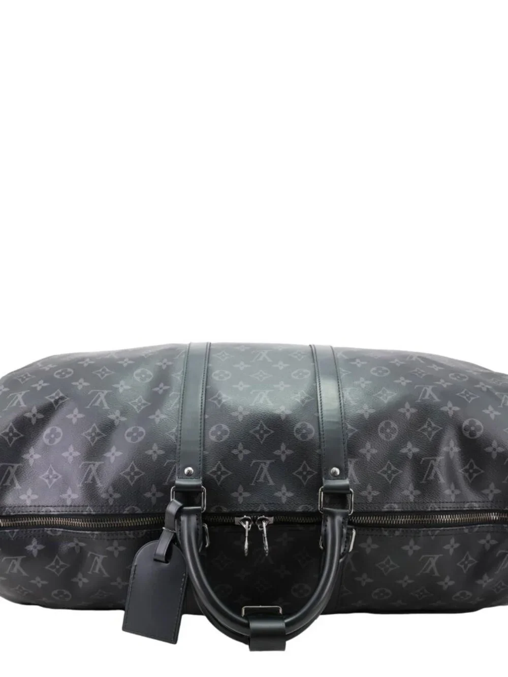 Louis Vuitton Keepall 55 Bandouliere Monogram Eclipse Travel Bag Black